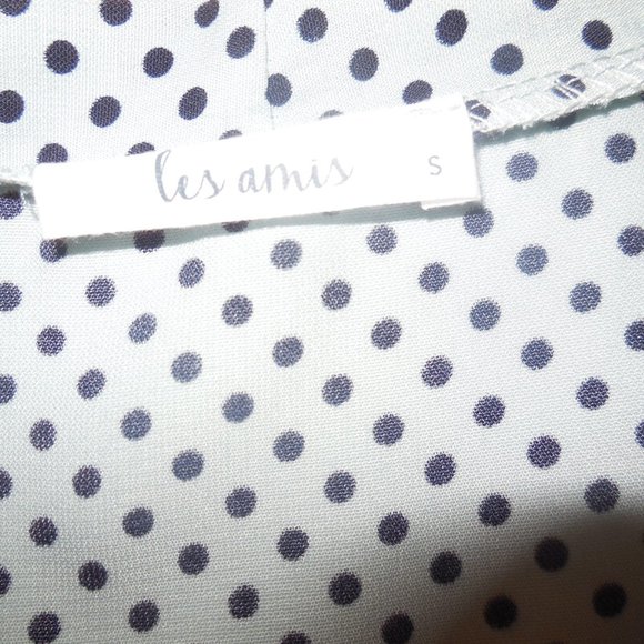 Blouse NEW Polka Dot Top summer shirt with Bow short pleated sleeve summer - Picture 5 of 6